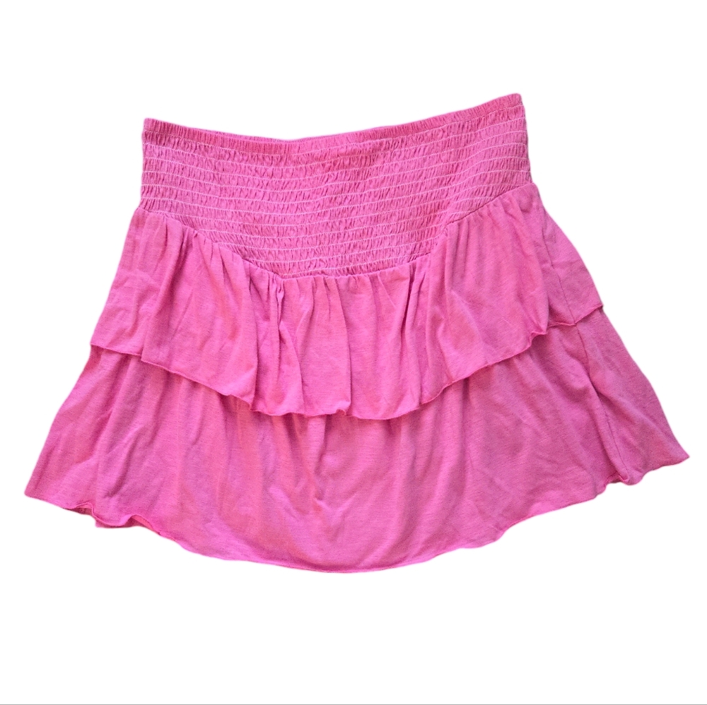 NWT Simply Southern Tiered Shirred Skirt Hot Pink